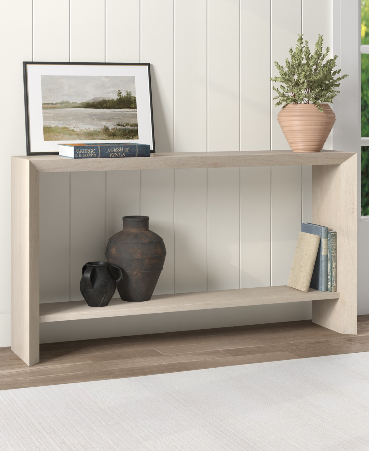 Hudson & Canal Osman 55" Wood Wide Rectangular Console Table