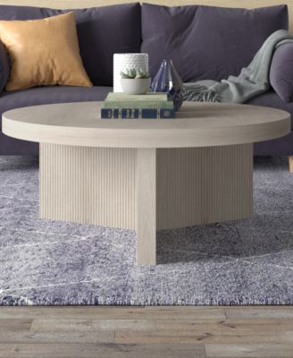 Holm 36" Wood Wide Round Coffee Table