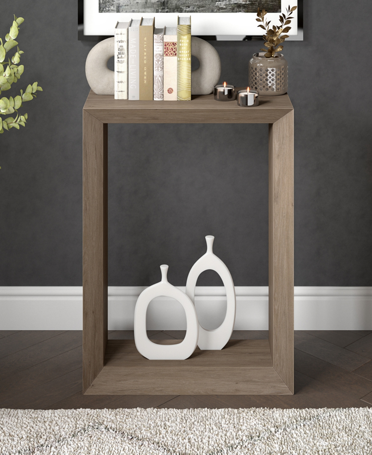 Hudson & Canal Osmond 22" Wood Wide Rectangular Console Table