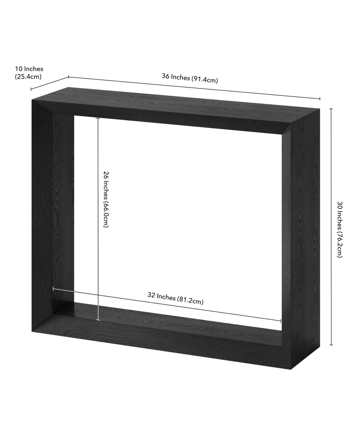 Hudson & Canal Osmond 36" Wood Wide Rectangular Console Table In Black