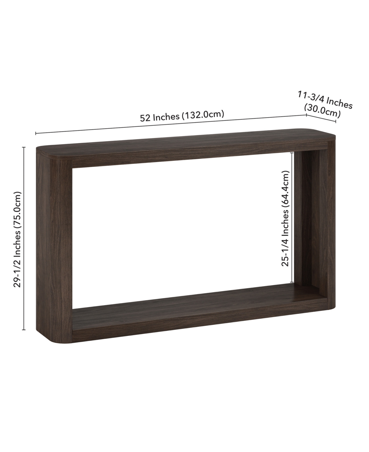 Hudson & Canal Kellan 52" Wood Wide Rectangular Console Table