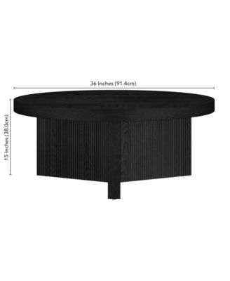 Holm 36" Wood Wide Round Coffee Table
