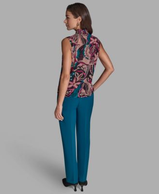 Women's Sleeveless Ruffle Front Top