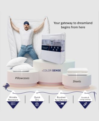 Brushed Cool Crisp 225-Thread Count Solid Cotton 3-Pc. Sheet Set, Twin XL