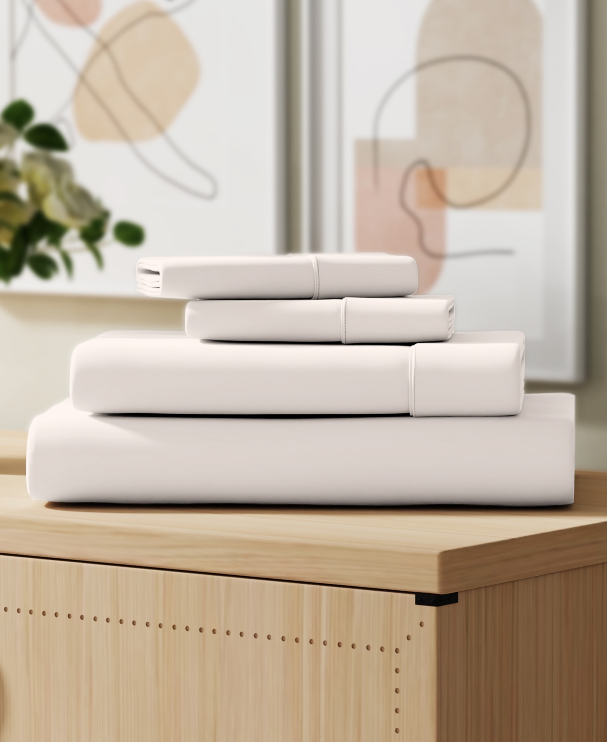 Color Sense Brushed Cool Crisp Solid Cotton -Pc. Sheet Set