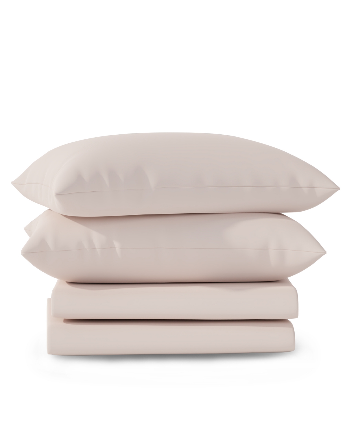 Color Sense Brushed Cool Crisp Solid Cotton 4-pc. Sheet Set, Queen In Pink