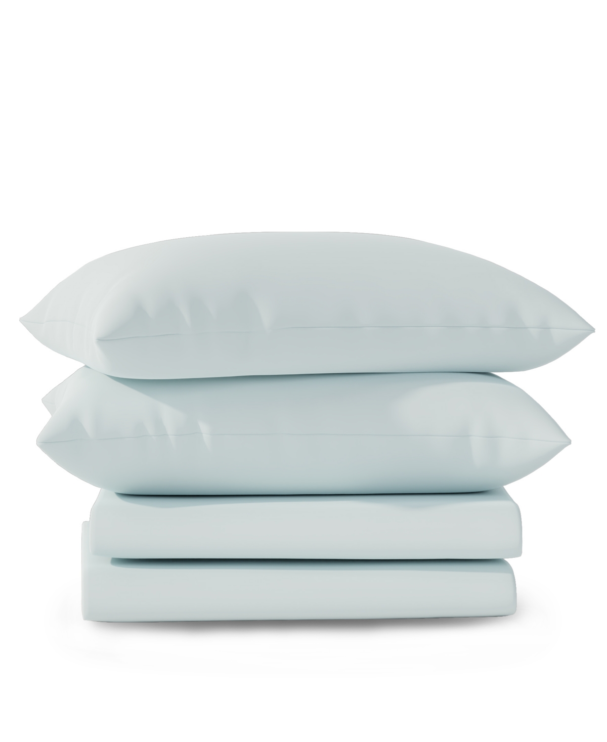 Color Sense Brushed Cool Crisp Solid Cotton 4-pc. Sheet Set, Queen In Blue