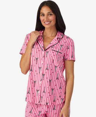 Women's Short Sleeve Notch Collar PJ Set