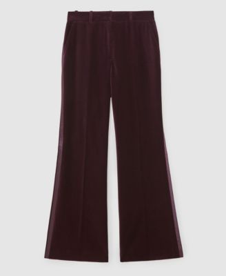 Women's Elia Cotton Velvet Tuxedo-Stripe Pants