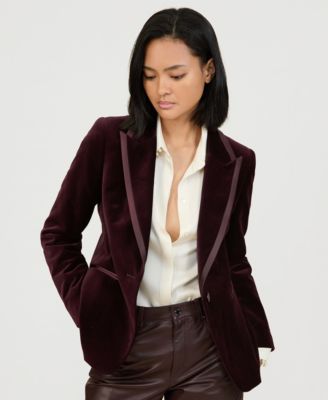 REISS - Women's Velvet Single-Breasted Suit Blazer