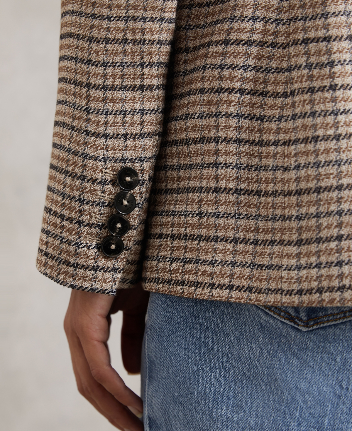 Reiss Women's River Check Single-Breasted Blazer