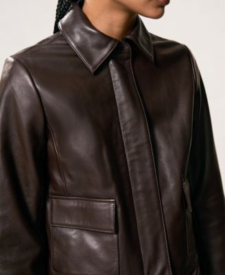 Women's Drew Collared Leather Jacket