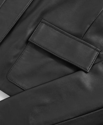 Women's Collared Leather Jacket