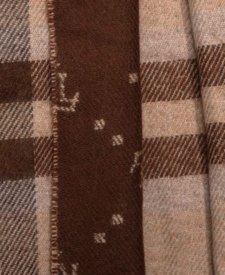 Plaid and Logo Double Face Scarf