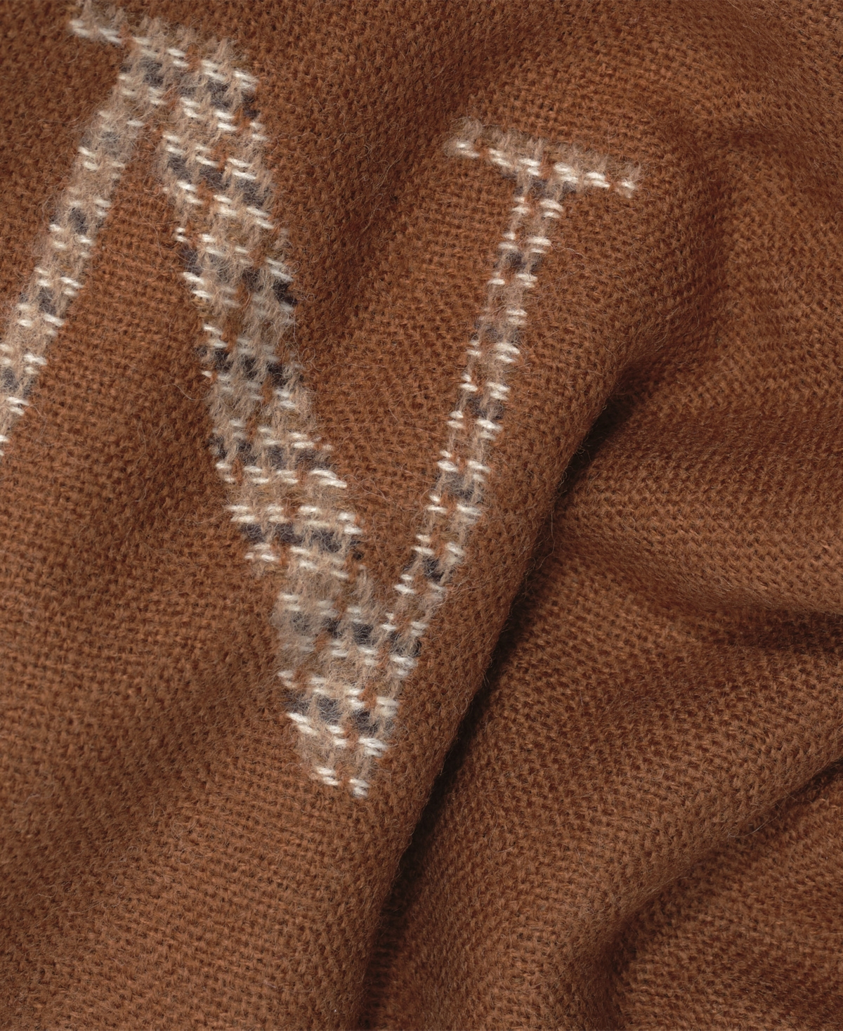 Ralph Lauren Double Face Logo Scarf In Brown