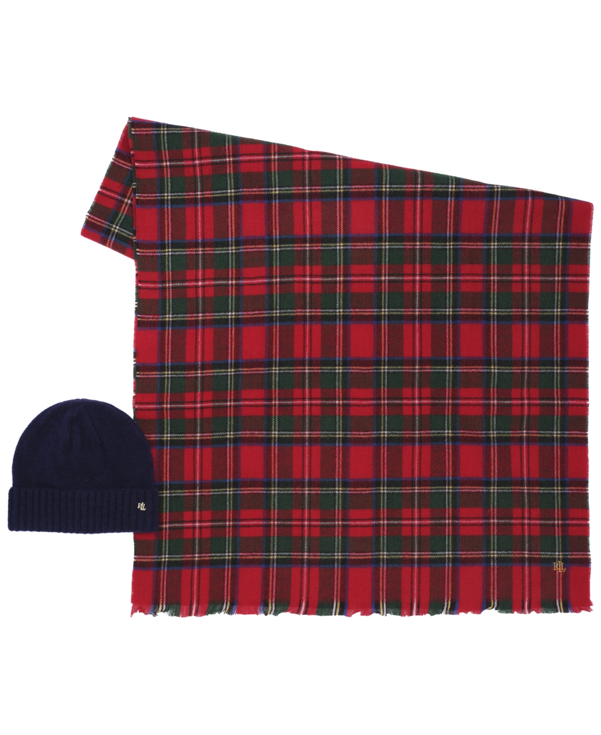 Ralph Lauren Woven Scarf And Knit Hat Gift Set