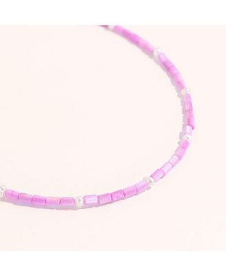 Hot Pink Beaded Necklace with Freshwater Pearls and Stainless Steel Findings