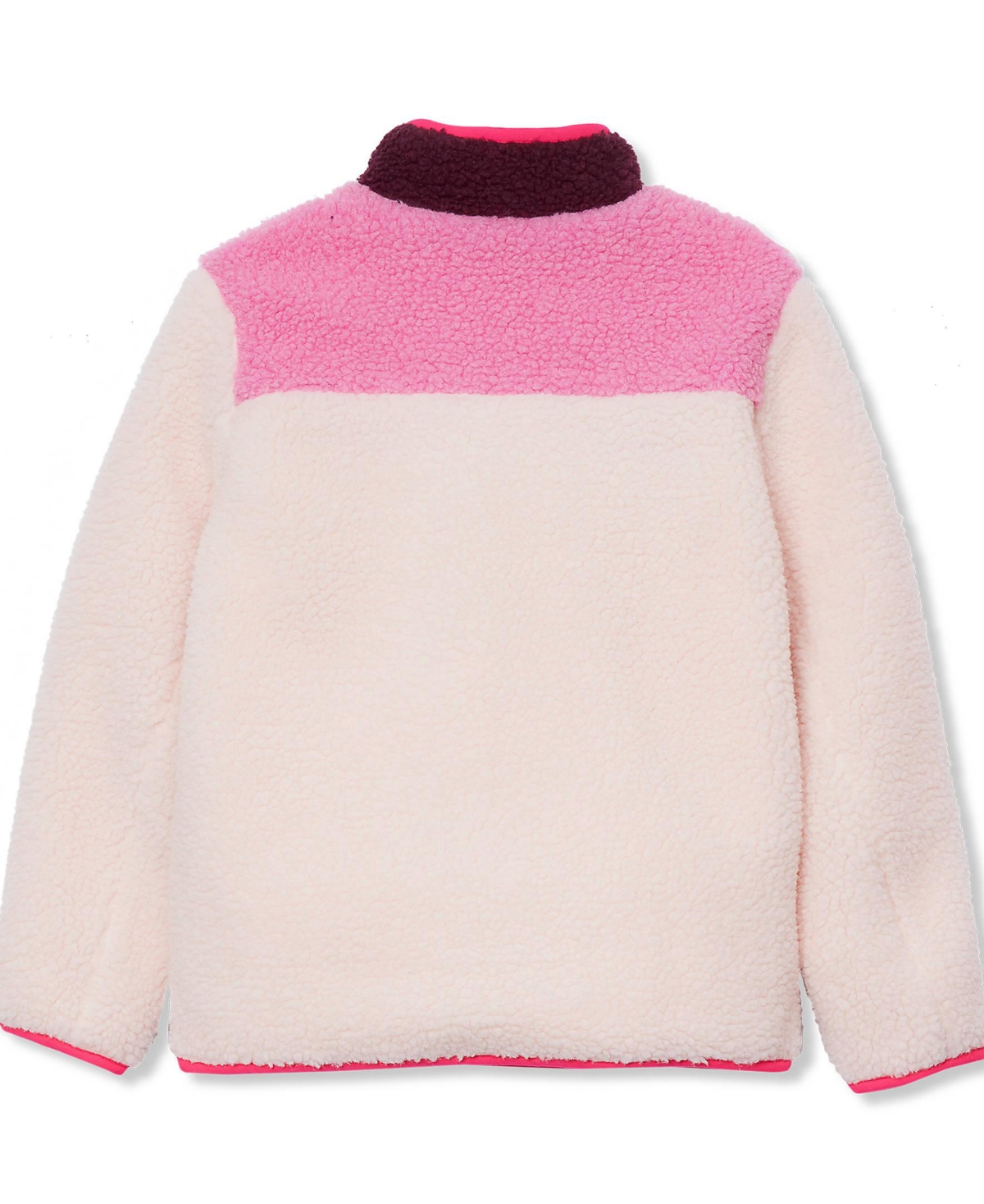 Lands' End Girls High Pile Contrast Full Zip Up Jacket