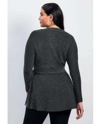 Women's Glamour Sparkle Wrap Top