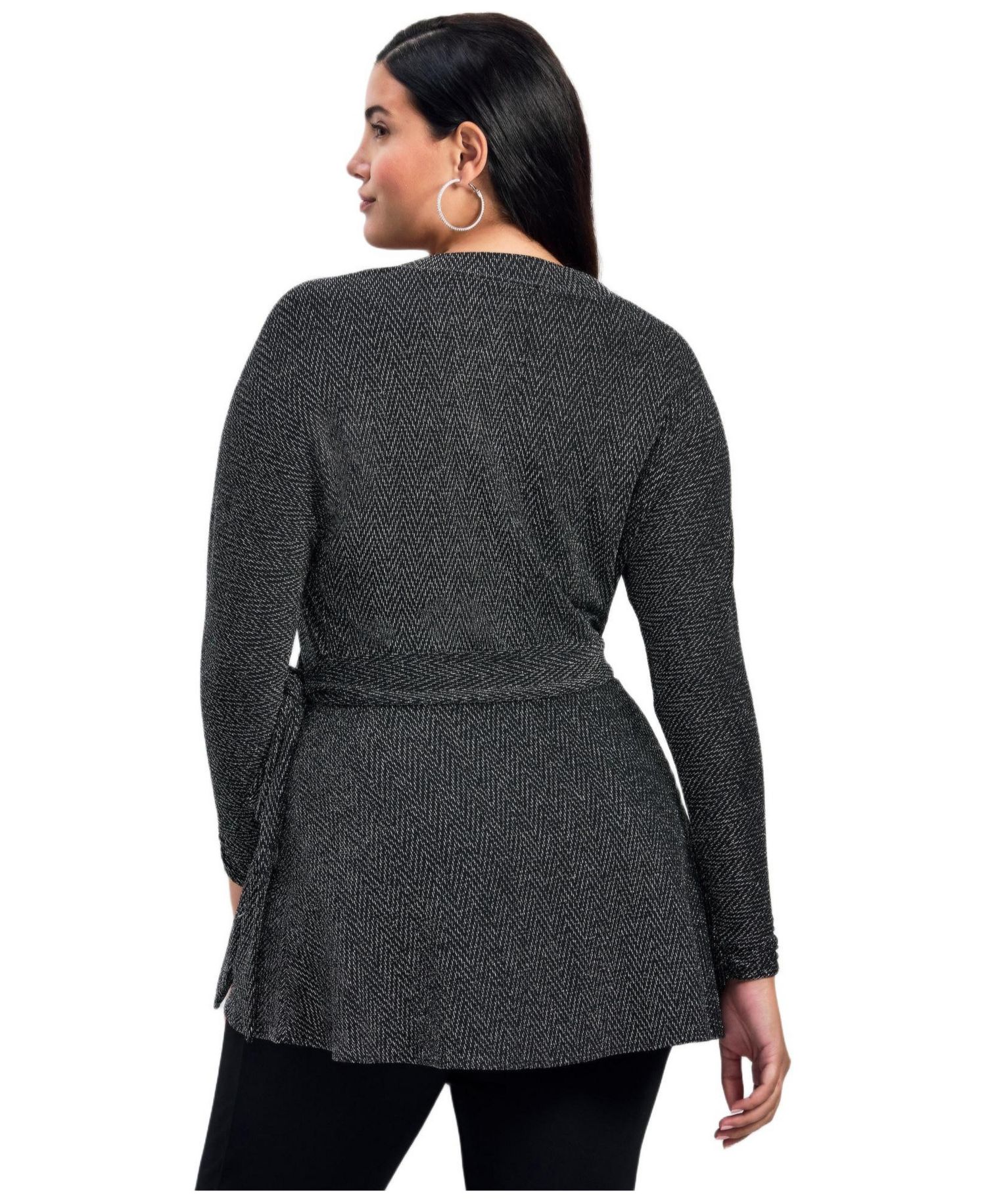 Women's Plus Size Glamour Sparkle Wrap Top