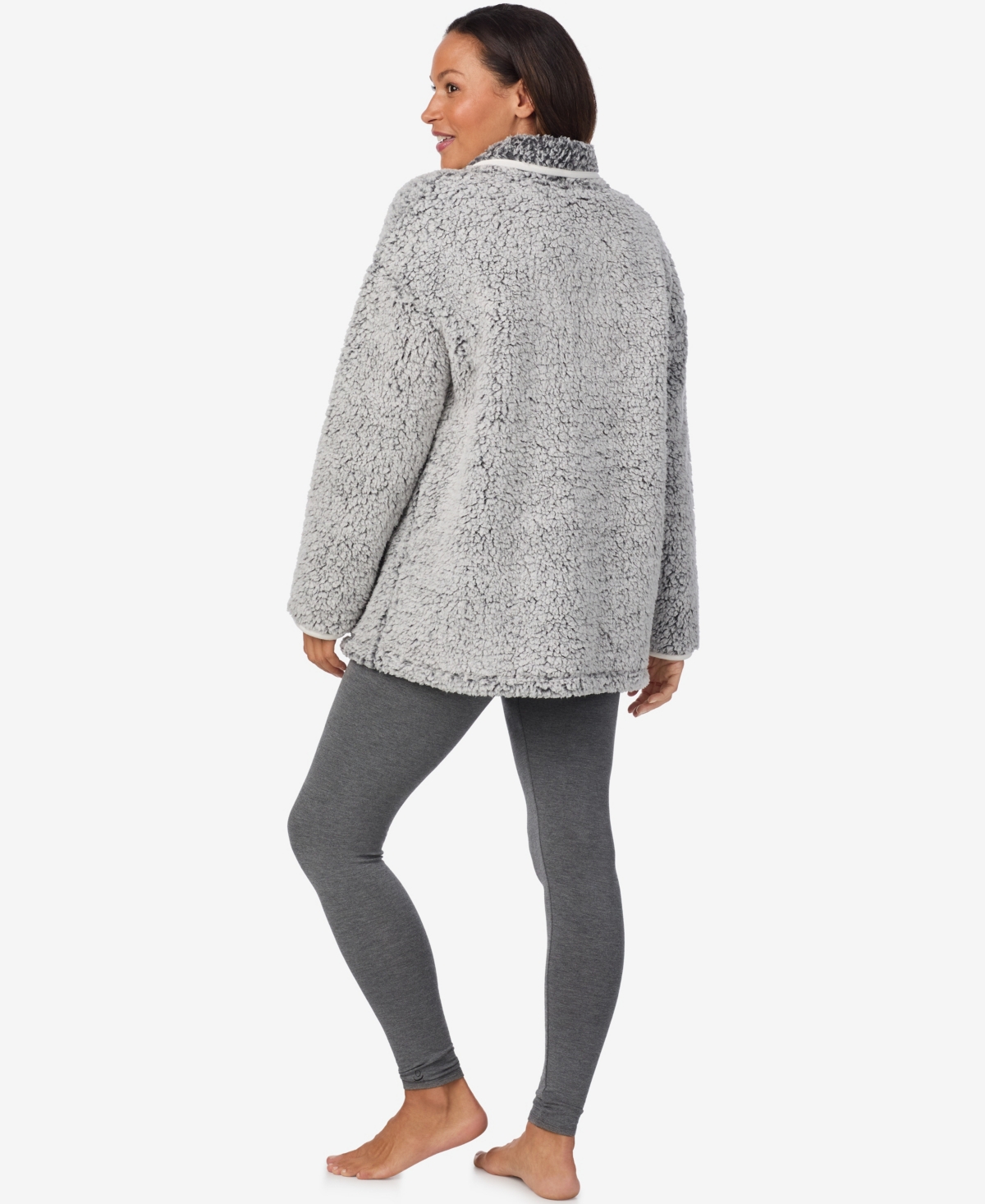 Cuddl Duds Women's Long Sleeve Cardigan In Gray