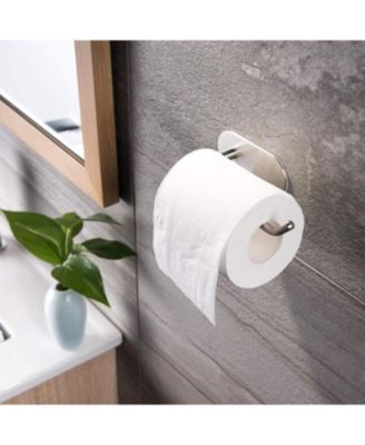 2.63"×6.29"  Adhesive Toilet Paper Holder - MST001 Self Adhesive Toilet Roll Holder for Bathroom Kitchen Stick on Wall Stainless Steel Brushed