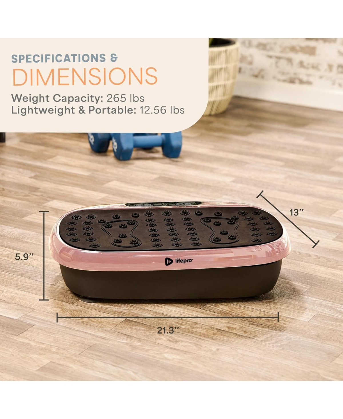 LifePro Compact Vibration Plate Exercise Machine, Mini Full Body Vibration Platform for Lymphatic Drainage & Pain Relief
