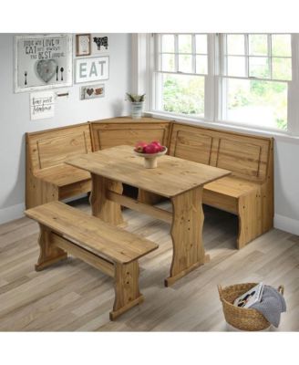 Solid Pine Corner Dining Booth in Corona Brown