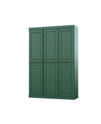 100% Solid Wood Pantry Cabinet with Raised Panel Doors, Adjustable Shelves, 48.5" Wide, 71.5" Tall