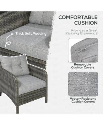 5pcs Outdoor Patio Furniture Set All Weather Wicker Conversation Set