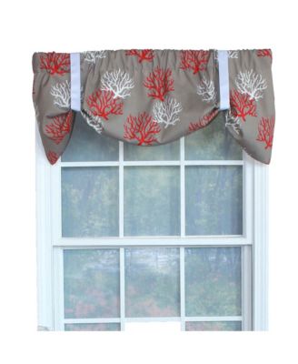 Sea Coral Suspender Style 3" Rod Pocket Valance 50" x 16" Red by RLF Home
