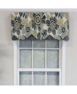 Verona Petticoat Modern Premium Design Printed Valance 3" Rod Pocket 50" x 15" Blue/Gray