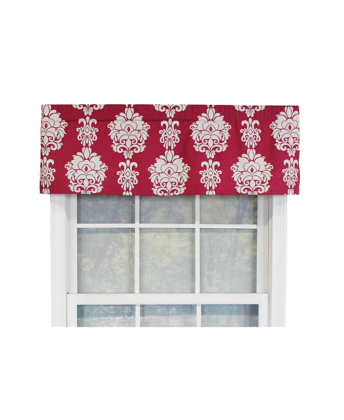 Rlf Home Free Spin Tailored 100% Cotton with Fully Lined 3" Rod Pocket Valnance for Windows 50" x 14" Red