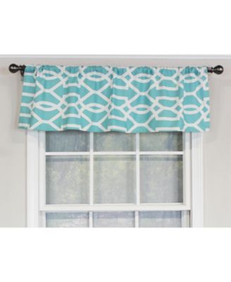Moroccan Tailored 100% Cotton with Fully Lined 3" Rod Pocket Valnance for Windows 50" x 14" Turquoise