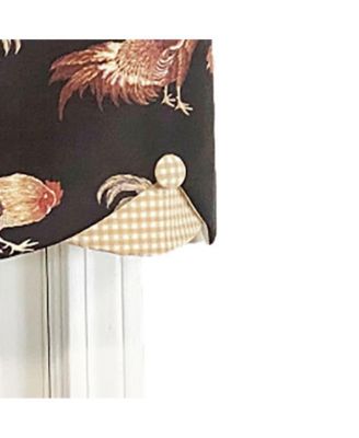 Cockadoodle Petticoat 3" Rod Pocket Window Valance 50" x 15" Black by RLF Home