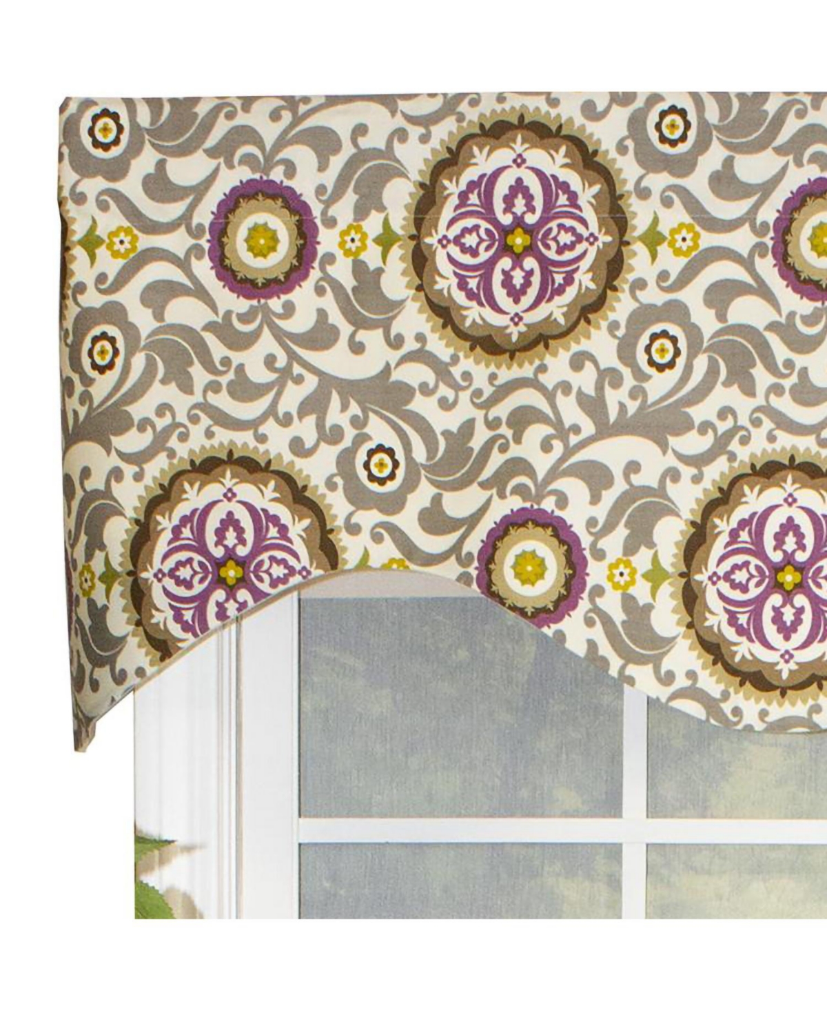Rlf Home Celestial Cornice 100% Cotton with Fully Lined 3" Rod Pocket Valnance for Windows 50" x 17" Sterling