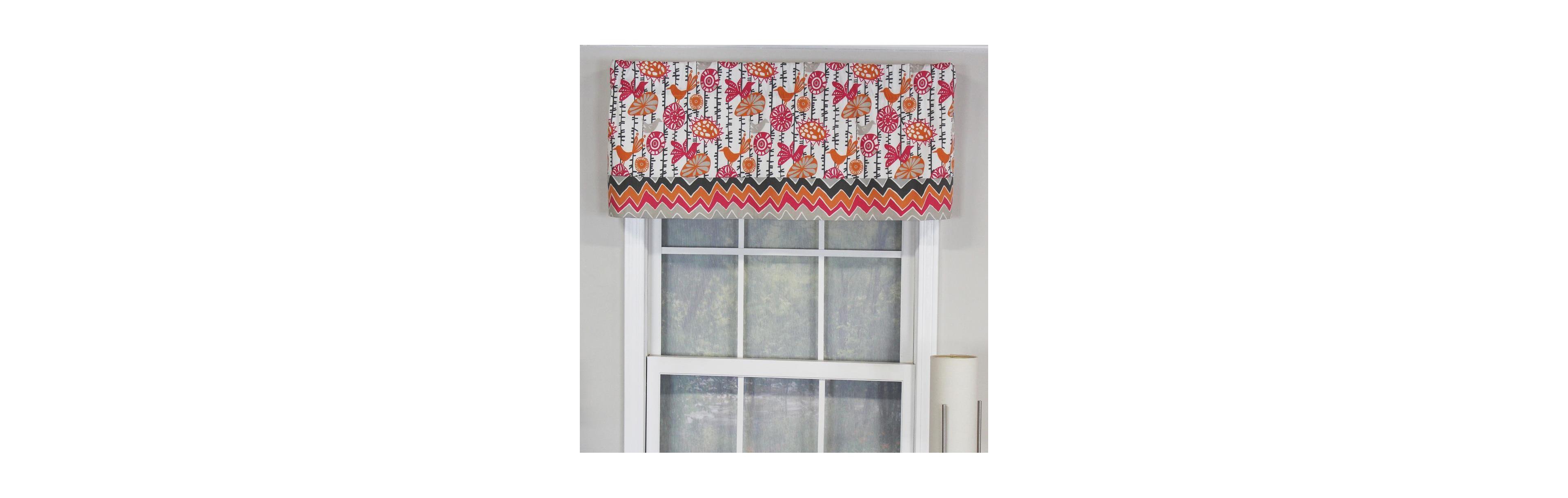 Merangerie Banded Style 3" Rod Pocket Valance 50" x 16" Sherbet by Rlf Home