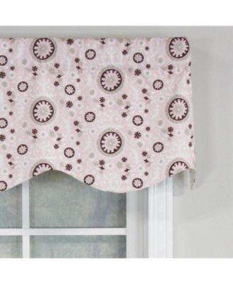 Pin Wheel Provance 100% Cotton with Fully Lined 3" Rod Pocket Valnance for Windows 50" x 15" Pink