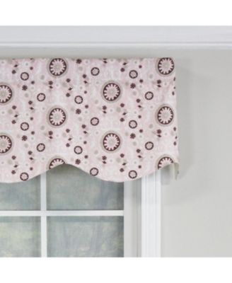 Pin Wheel Provance 100% Cotton with Fully Lined 3" Rod Pocket Valnance for Windows 50" x 15" Pink
