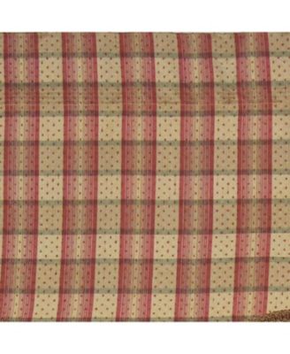 Bazaar Plaid Trimmed Provance 100% Cotton with Fully Lined 3" Rod Pocket Valnance for Windows 50" x 15" Cornflower