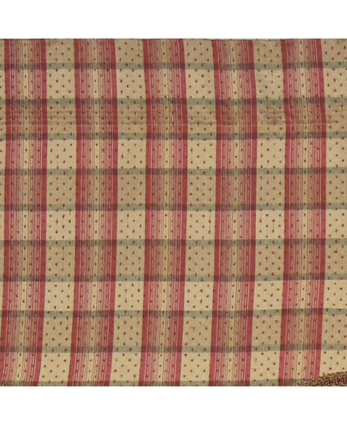 Rlf Home Bazaar Plaid Trimmed Provance 100% Cotton with Fully Lined 3" Rod Pocket Valnance for Windows 50" x 15" Cornflower