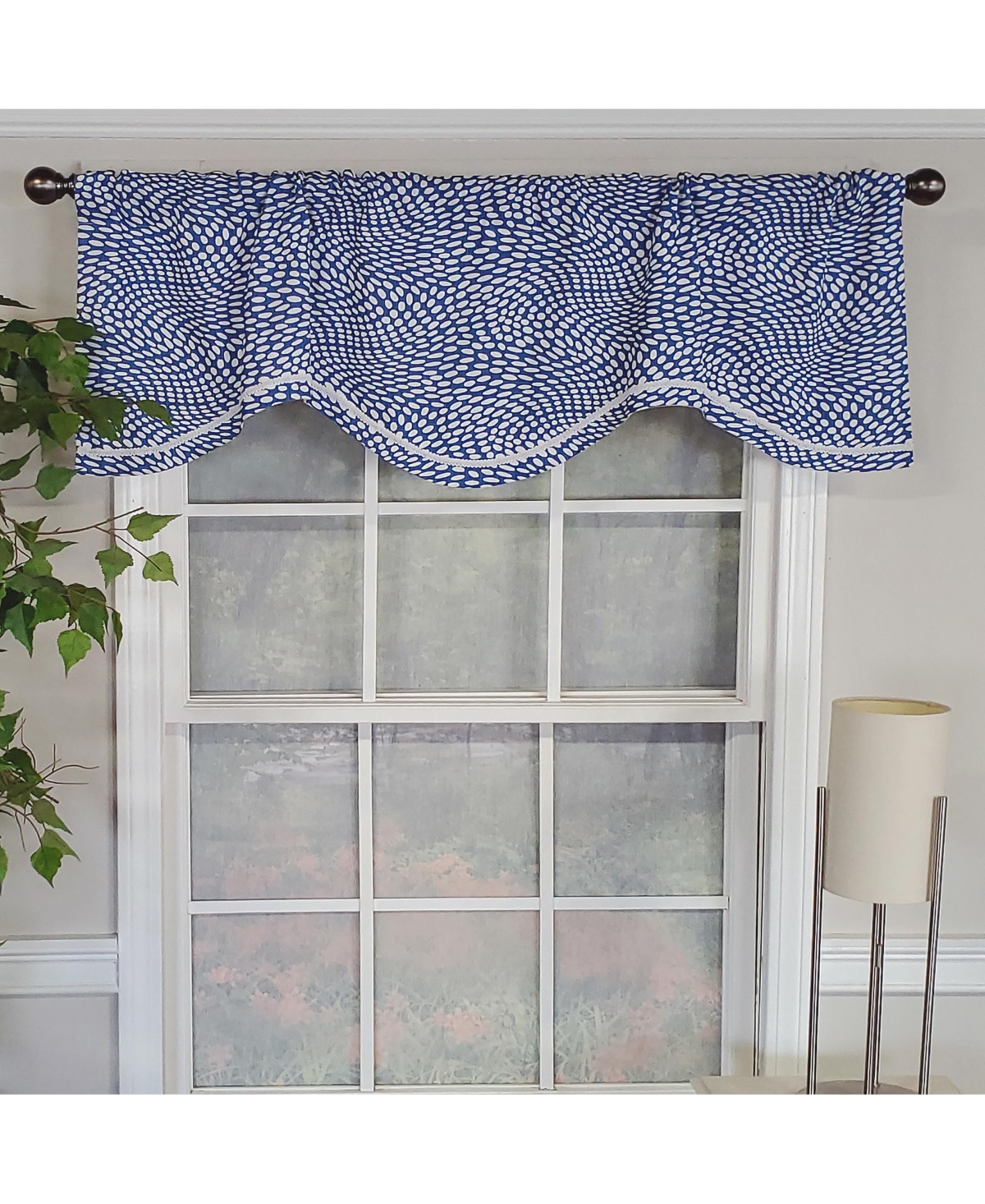 Arvana Cornice Style All Season 3" Rod Pocket Valance 50" x 17" Blue by Rlf Home