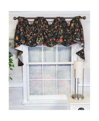 Modern Design Nightfall Victory Swag 3-Sccop Window Valance 50" x 25" Black
