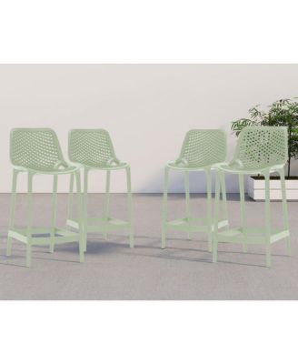 Mykonos Mint Outdoor Patio Stool, Set of 4