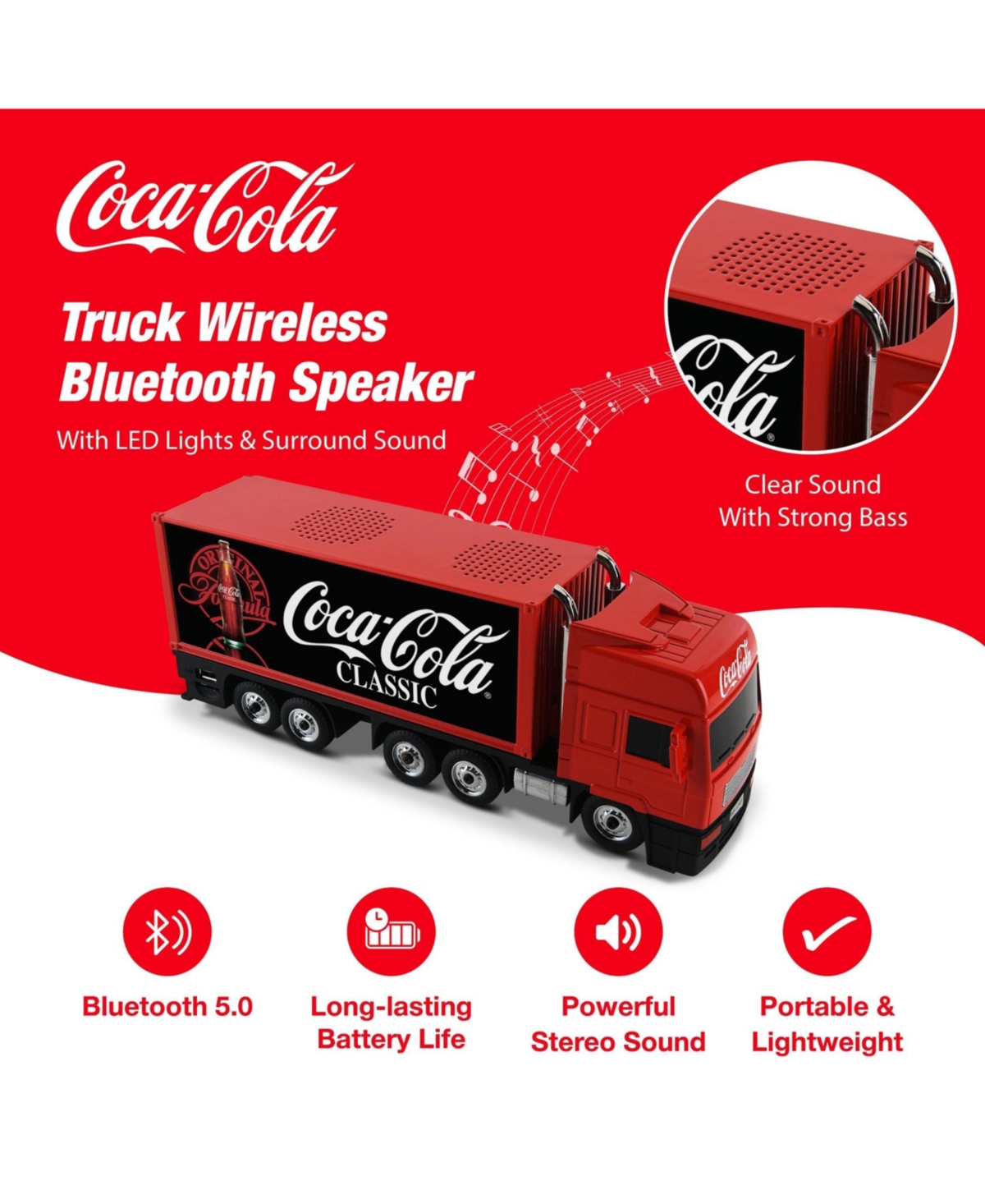 Coca-Cola Truck Shaped Hd Blueooth Speaker and Fm Radio
