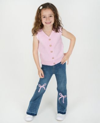 Rare Editions - Girls 4T-6X 2-Piece Sweater Vest and Flare Jeans Set