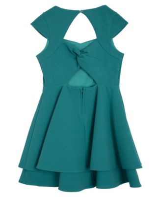Girls' 7-16 Twist Back Skater Short-Sleeve Dress