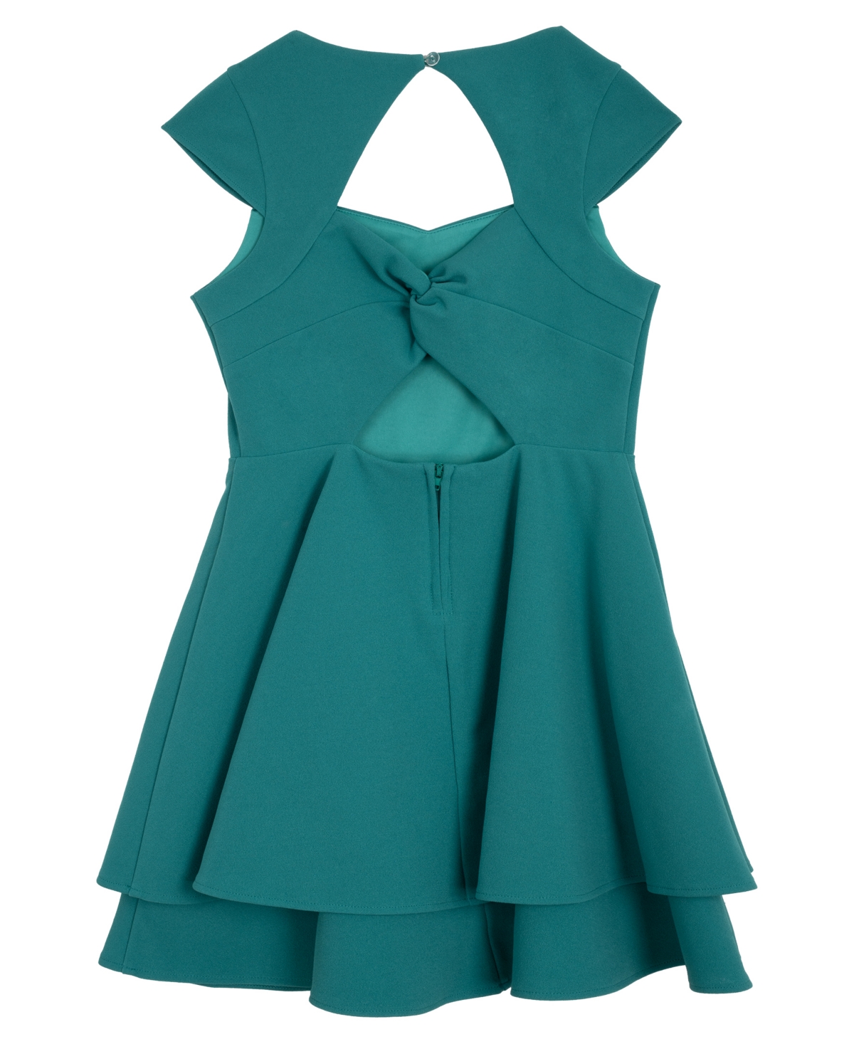 Rare Editions Girls 7-16 Twist Back Skater Short-sleeve Dress In Green