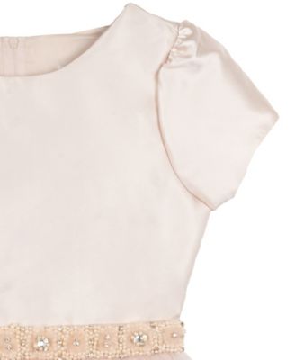 Girls' 7-16 Mikado Tiered Wire Hem Short-Sleeve Dress