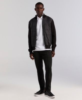 Men's Quilted Front Zip Sweater